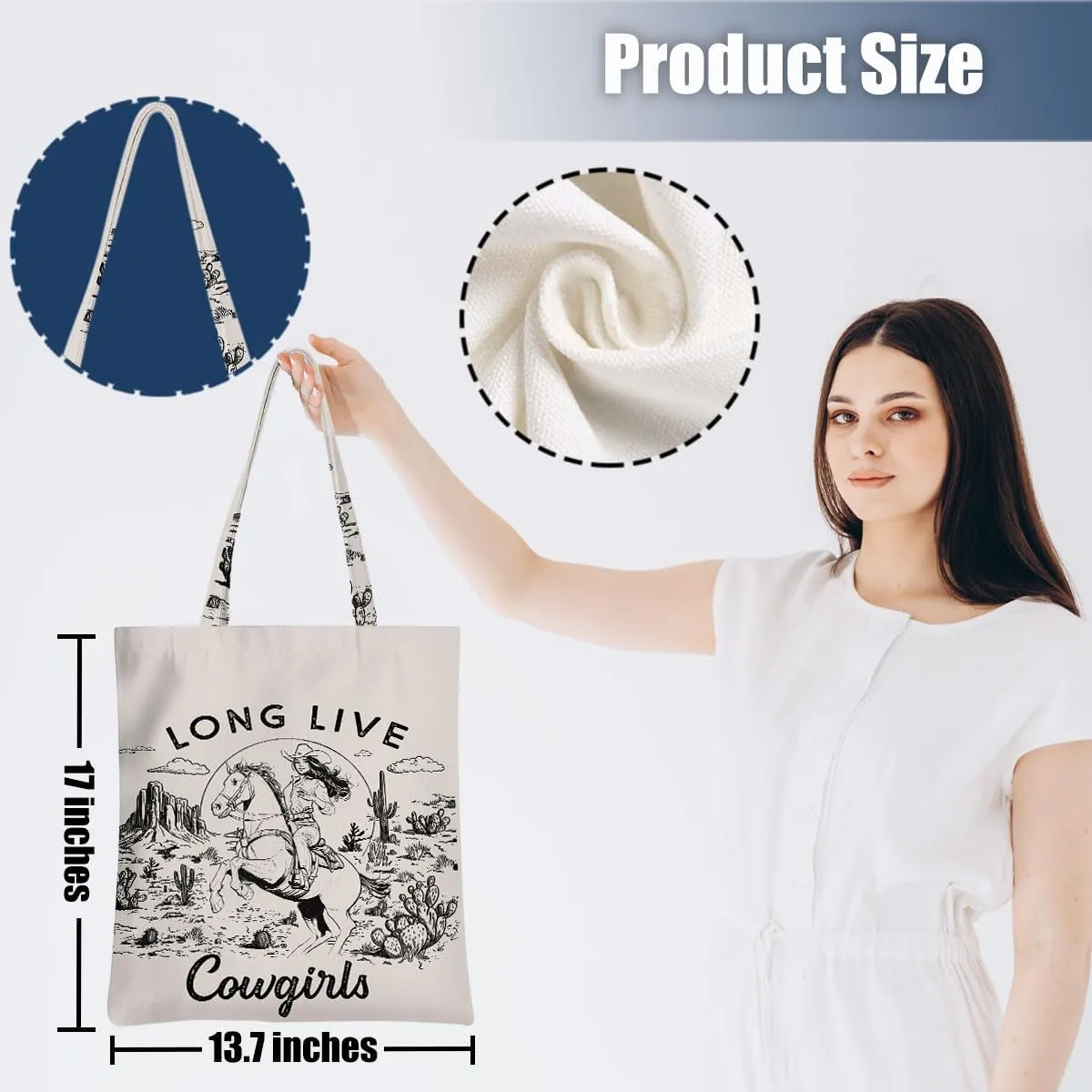 Vintage Western Tote Bag Country Stuff Western Stuff Reusable Grocery Bags Beach Bag, Western Gifts for Women