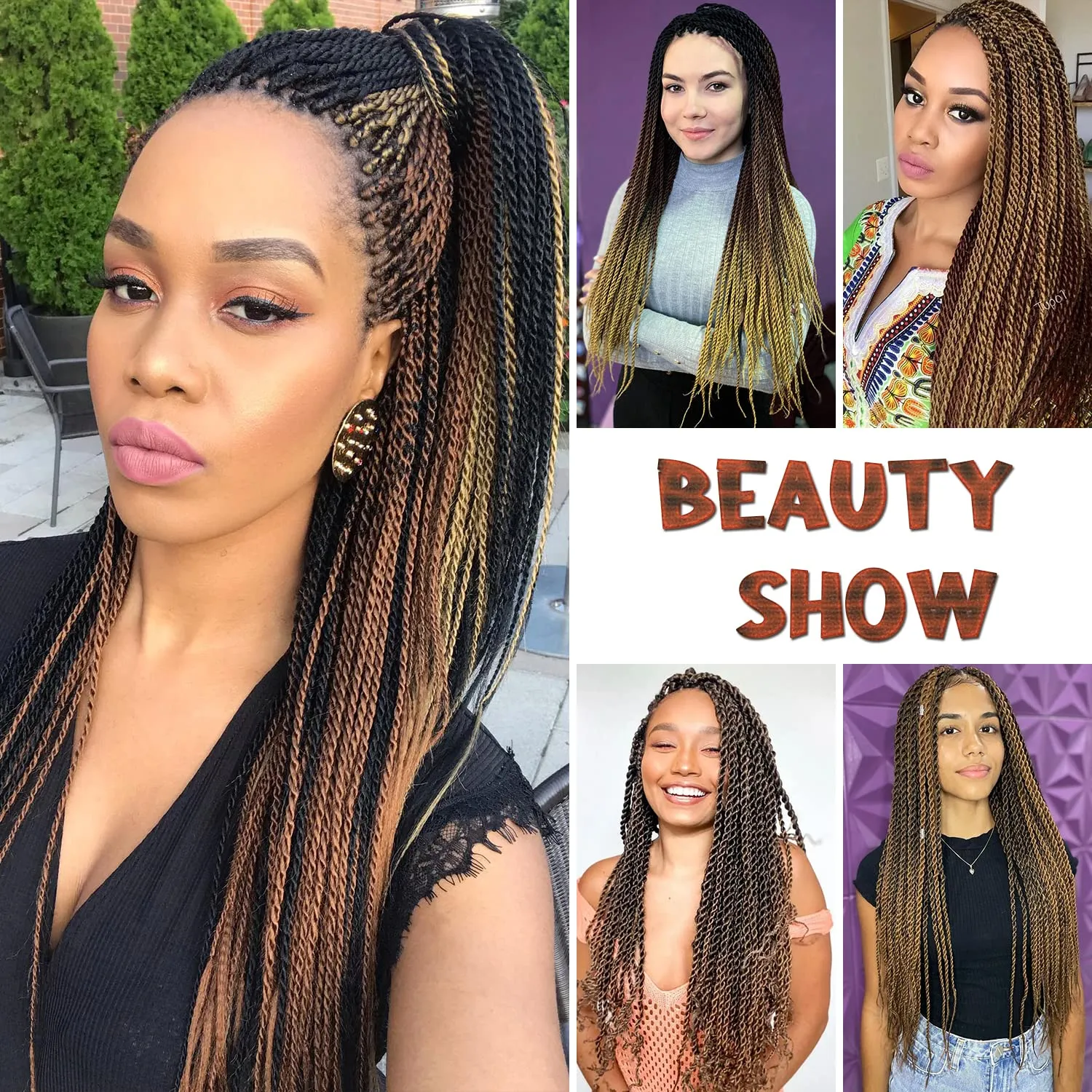 VIOLET Senegalese Twist Crochet Hair For Black Women 18 Inch Long Pre Twisted Twist Crochet Hair 20 Strands/Pack Pre-Looped Crochet Braids For Black Women 9 Packs Twist Hair