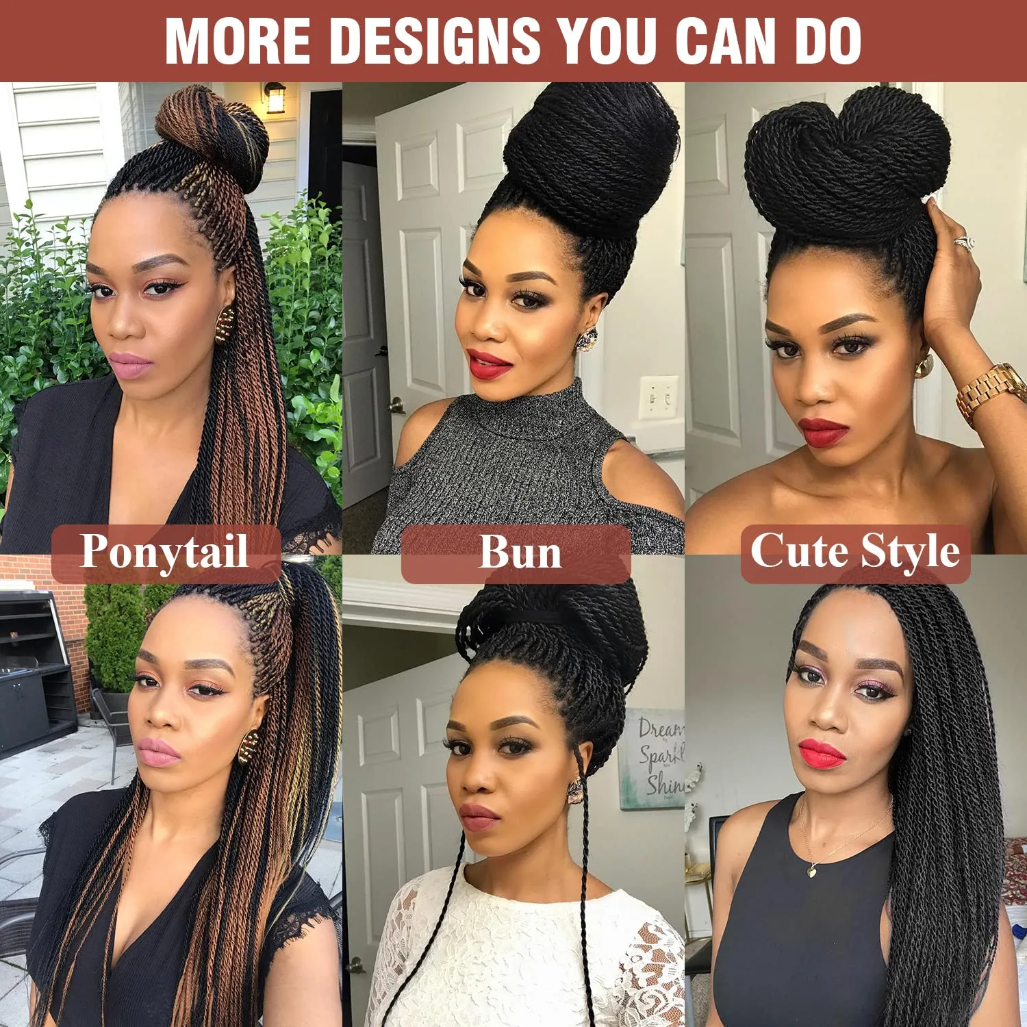 VIOLET Senegalese Twist Crochet Hair For Black Women 18 Inch Long Pre Twisted Twist Crochet Hair 20 Strands/Pack Pre-Looped Crochet Braids For Black Women 9 Packs Twist Hair