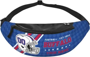Waist Bag Adjustable Football Belt Bag Personalized Custom Fanny Pack Sports Hiking Running Belt Waist Pack for Women Men Fans Gifts