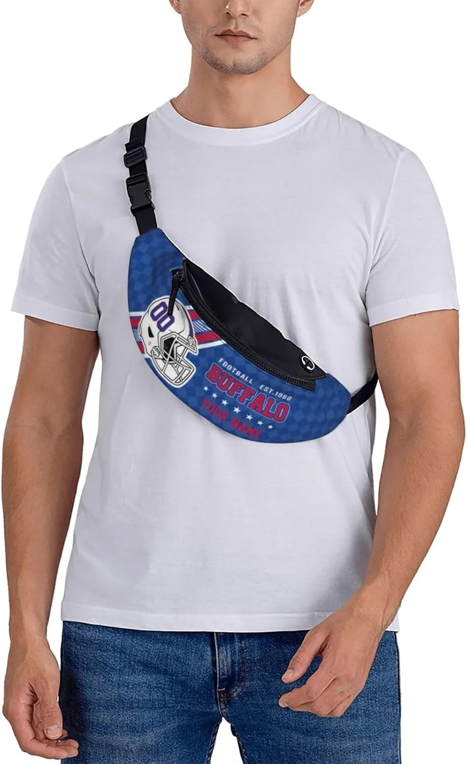 Waist Bag Adjustable Football Belt Bag Personalized Custom Fanny Pack Sports Hiking Running Belt Waist Pack for Women Men Fans Gifts