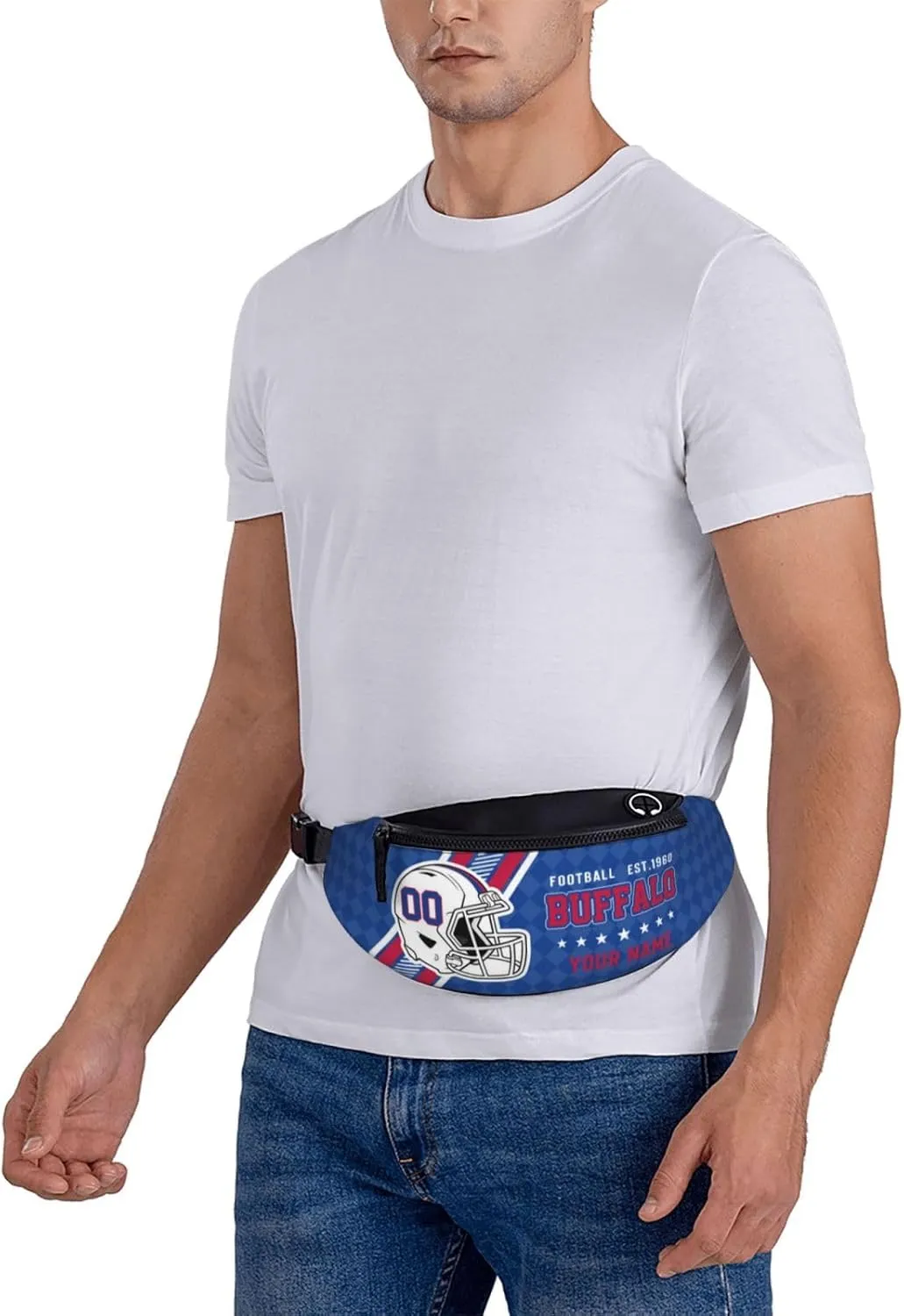 Waist Bag Adjustable Football Belt Bag Personalized Custom Fanny Pack Sports Hiking Running Belt Waist Pack for Women Men Fans Gifts