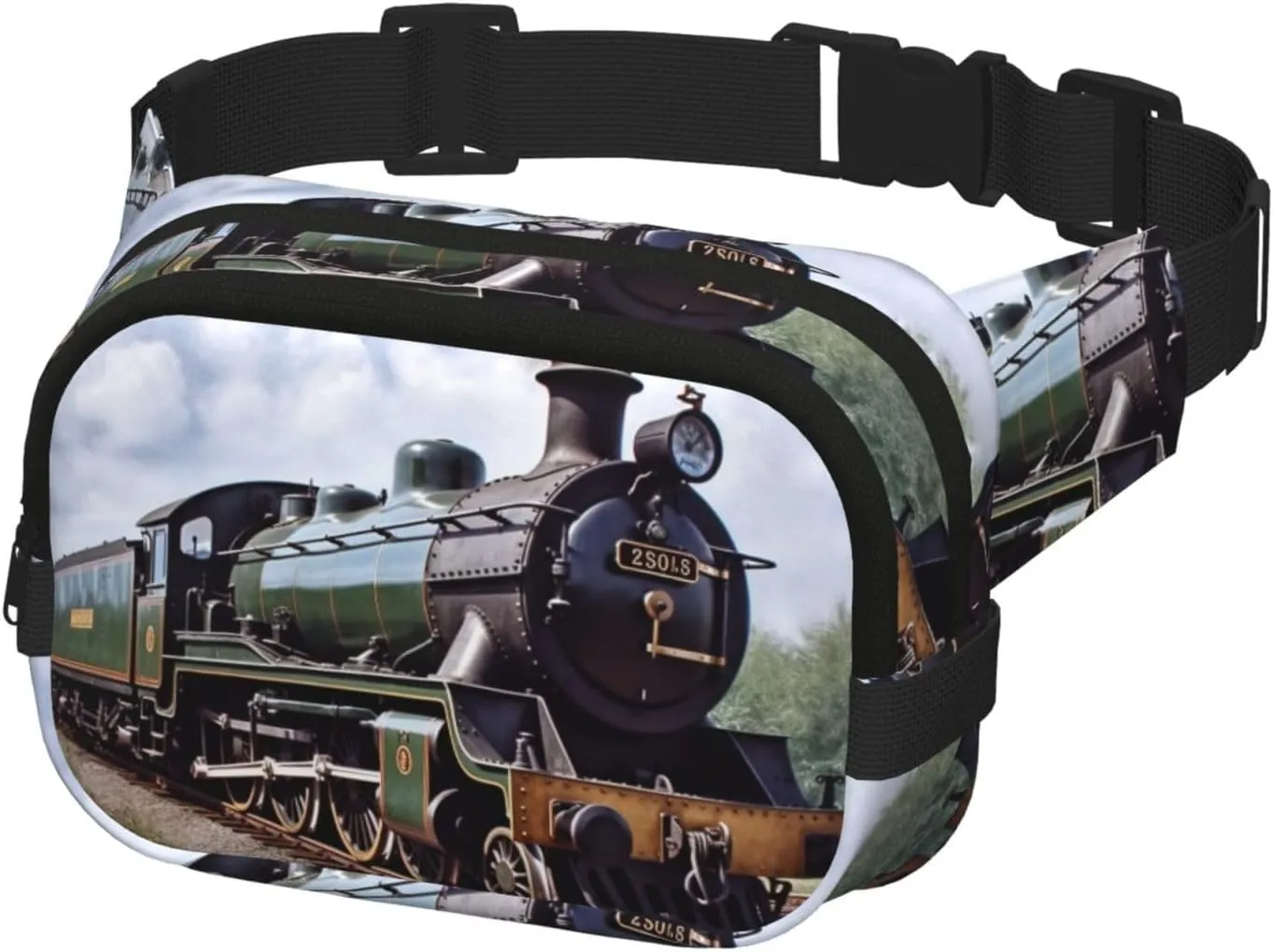 Waist Pack for Men Women Crossbody Belt Bag Steam Locomotive Train Waist Bag Travel Fanny Pack Bum Bags