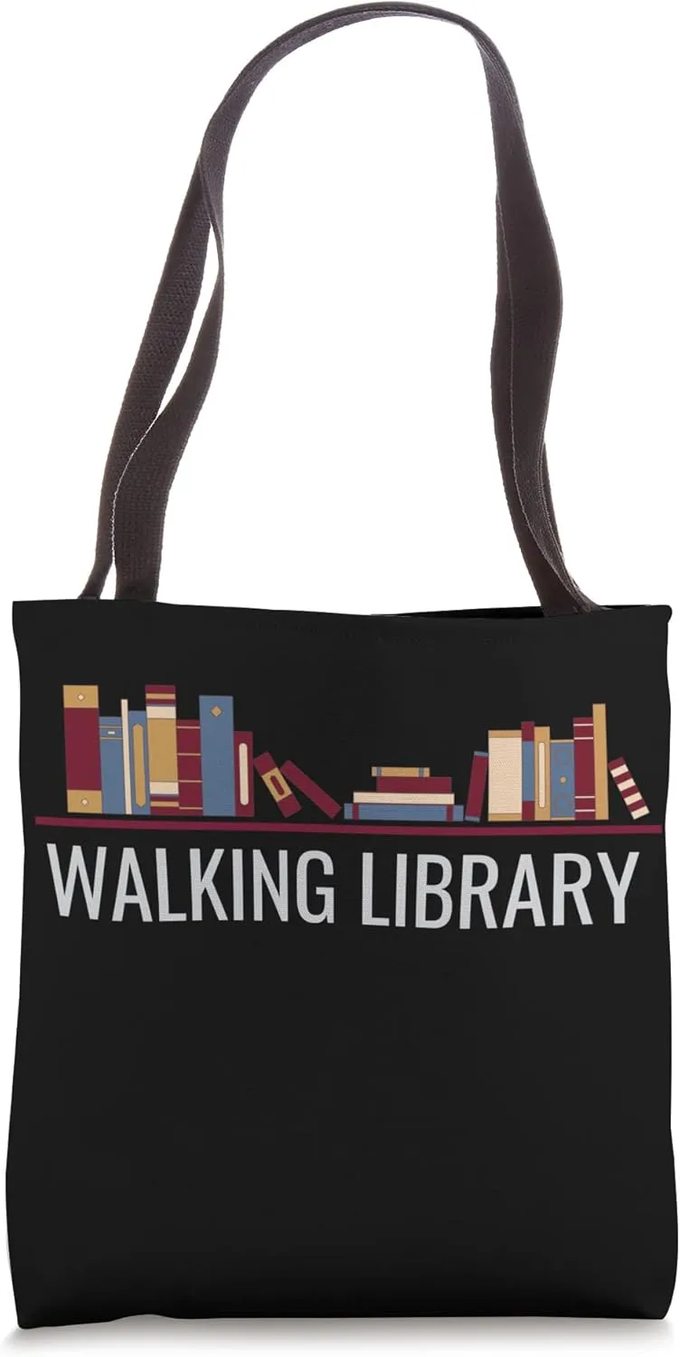 Walking Library Book Lover - Reading - Book Discussion Club Tote Bag