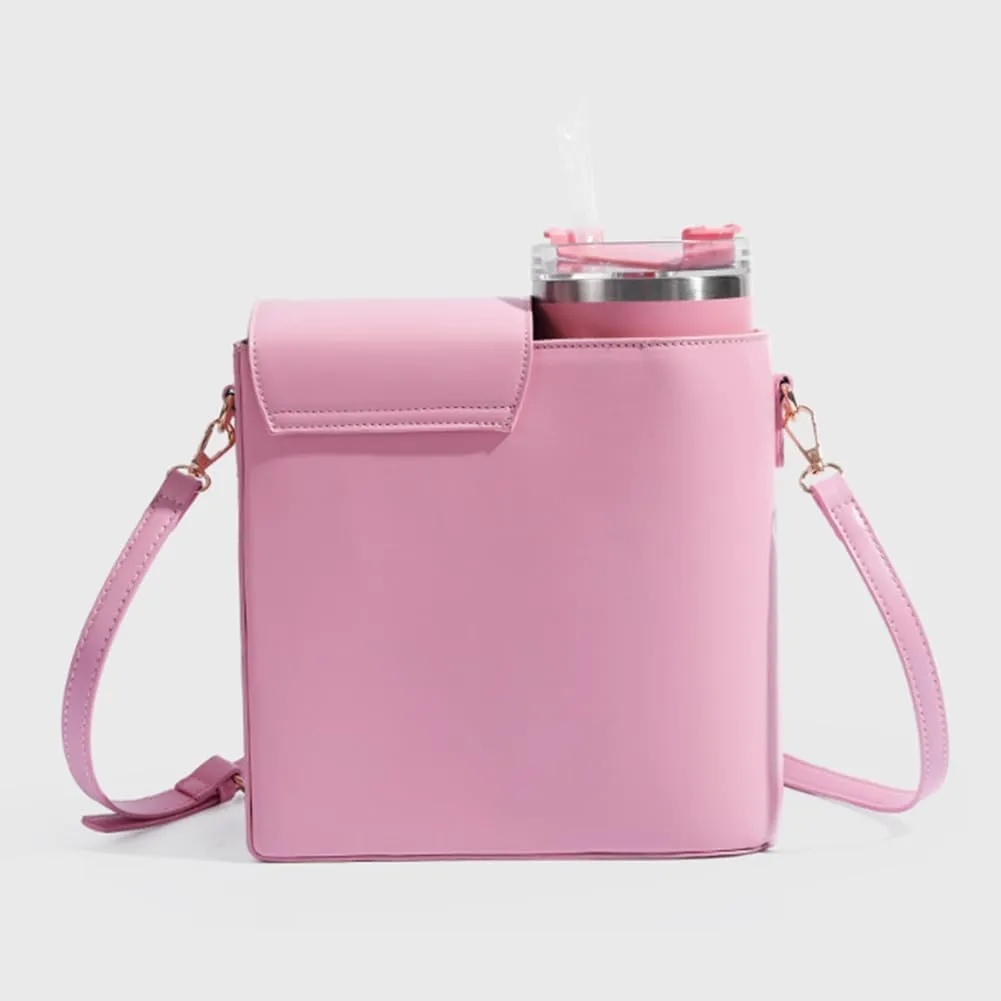 Water Cup Holder Bag Crossbody Water Bottle Bags for Women Portable Waterbottle Storage Bag with Strap