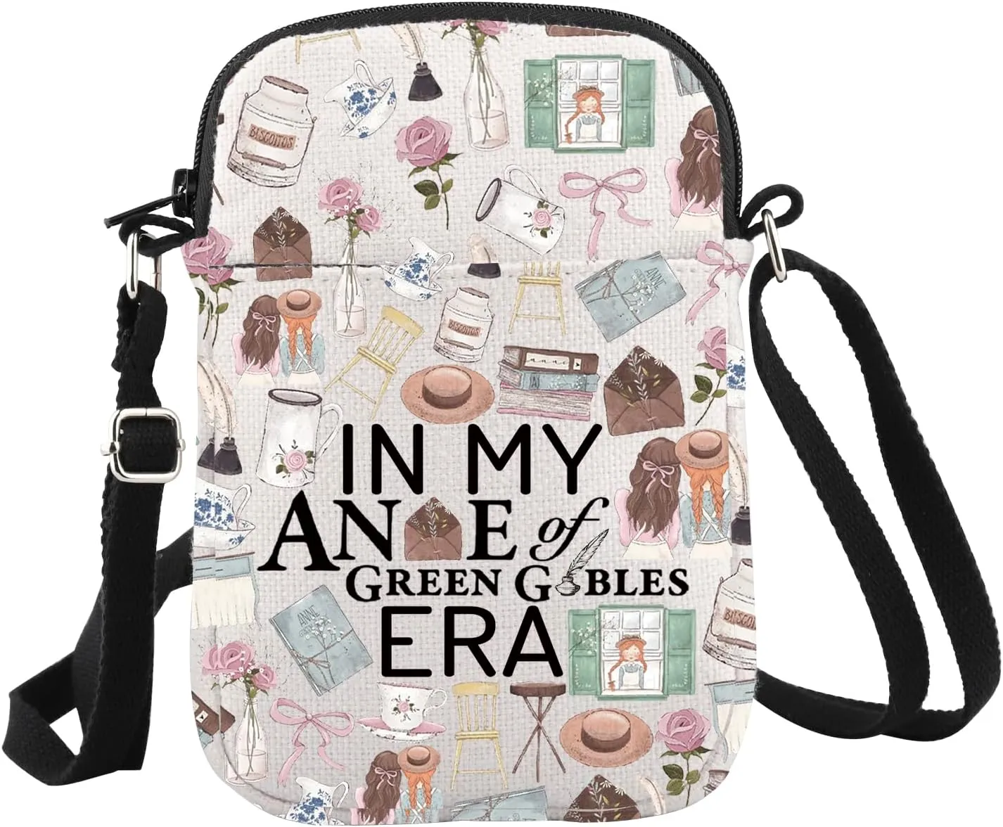 WCGXKO Classic Literature Gift In My Anne Era Crossbody Bag Bookworm Gift Book Nerd Merch