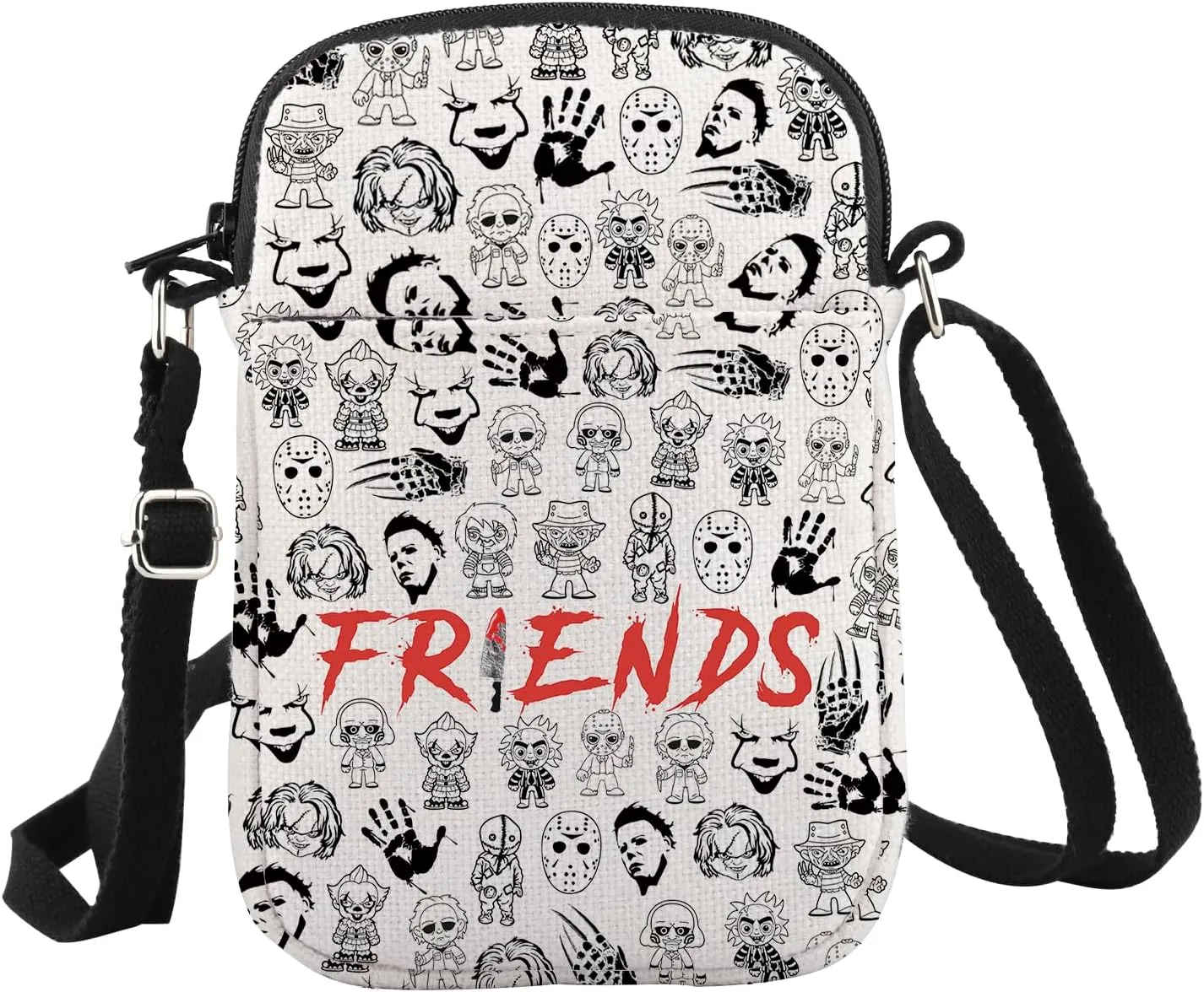 WCGXKO Horror Movie Character Gift Scary Movie Crossbody Bag for Horror Movie Lover (Horror Cr)