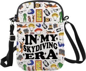 WCGXKO In My Skydiving Era Outdoor Zipper Crossbody Bag Skydiving Gift for Outdoor Adventure