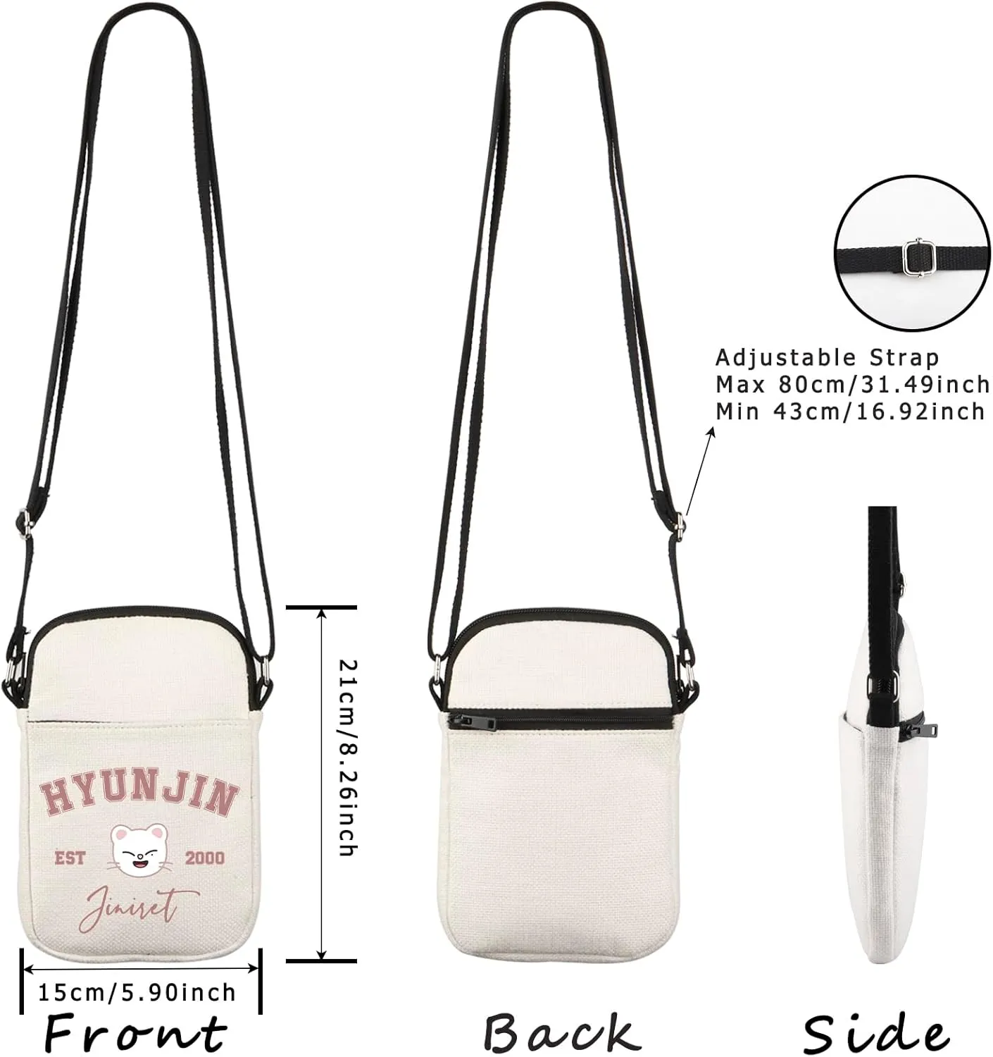 WCGXKO Korean Pop Gift Korean Group Merch Boys Group Est 1999 Dwaekki Crossbody Bag for Pop Music Lover