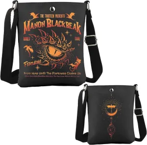 WCGXKO Manon Blackbeak Crossbody Bag Novel Series Gift for Literature Lover