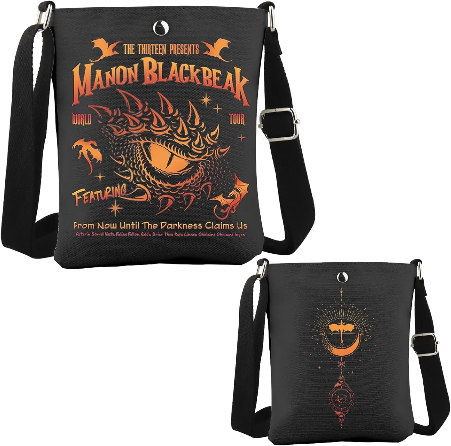WCGXKO Manon Blackbeak Crossbody Bag Novel Series Gift for Literature Lover