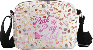 WCGXKO Music Lover Gift Pink Club Gift Lyrics Music Concert Travel Zipper Crossbody Bag