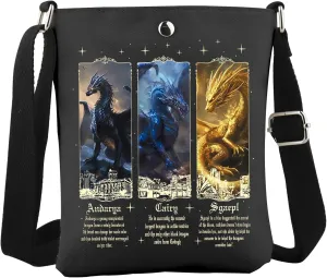 WCGXKO Romance Book Inspired Crossbody Bag Literature Reader Gift Dragon Rider Merch