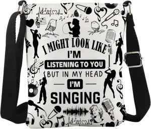 WCGXKO Singing Lover Merch Singing Inspired Crossbody Bag Singing Inspirational Gift Musician Gift