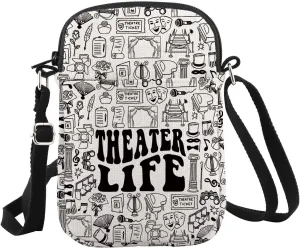 WCGXKO Theater Life Crossbody Bag Theater Drama Comedy Gift Musical Theater Gift for Musical Fans