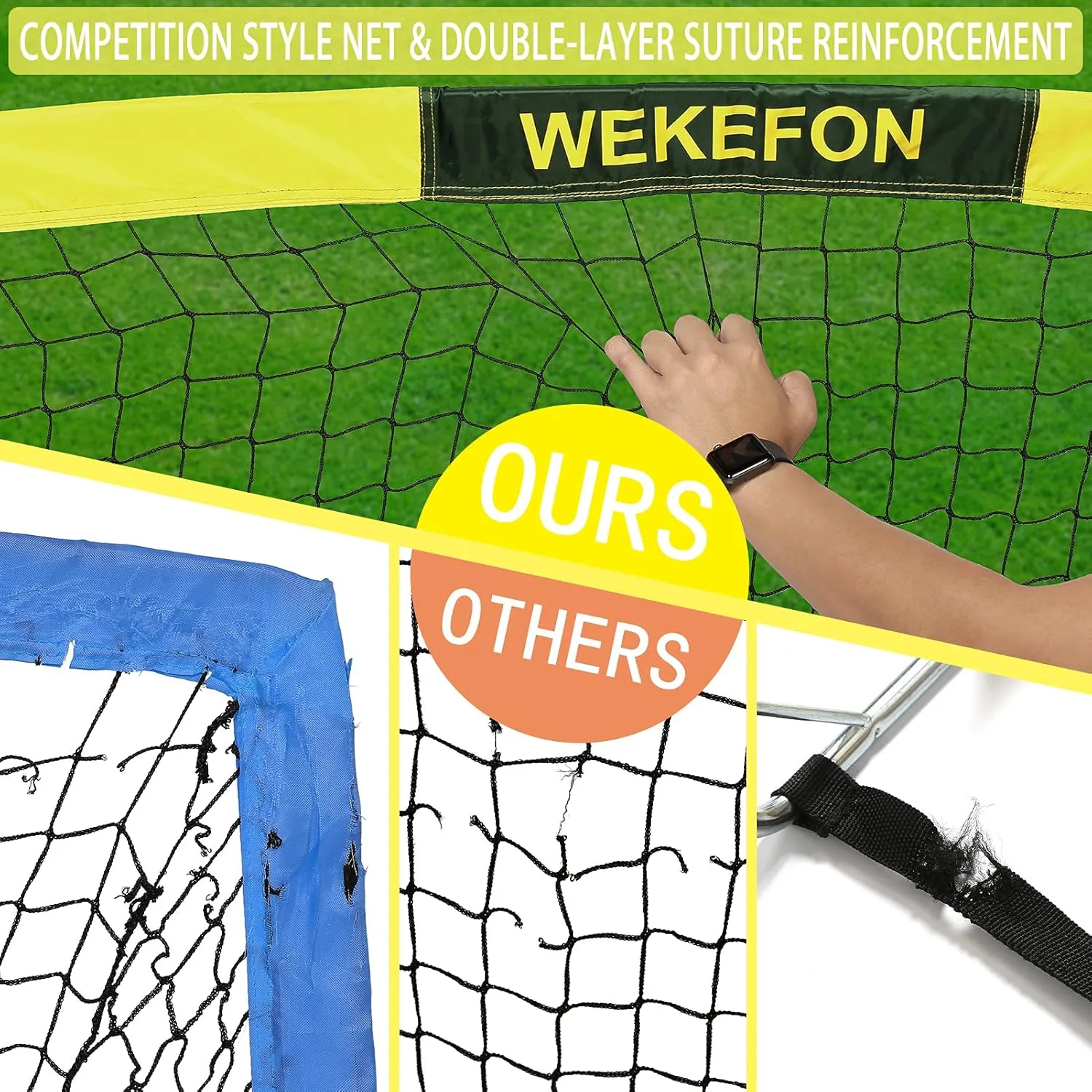 WEKEFON Soccer Goal, 5' x 3.1' Portable Soccer Net with Carry Bag for Backyard Games and Training for Adults and Youth Soccer Practice