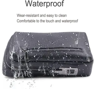 Welaso Fingerprint Lock Anti-Theft Leather Chest Bag Shoulder Bag Crossbody Bag