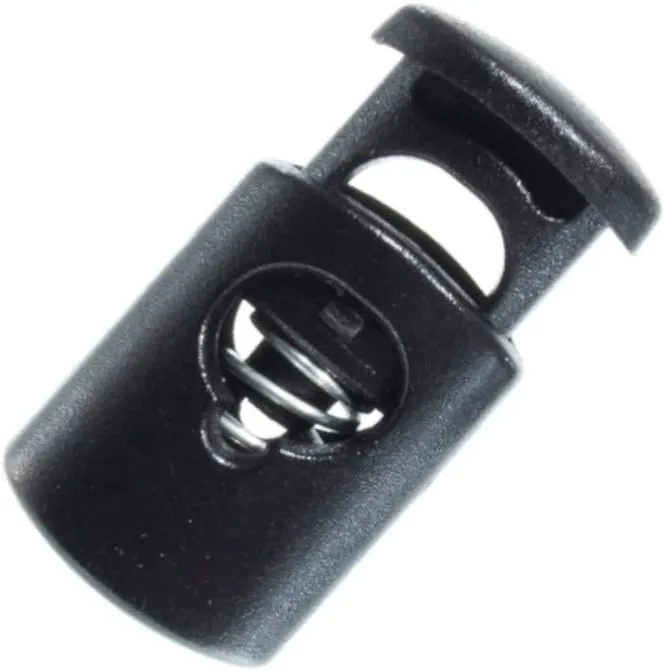 West Coast Paracord Black Oval Mini Toggle Stopper Cord Locks for Drawstrings and Apparel - 50 Pack