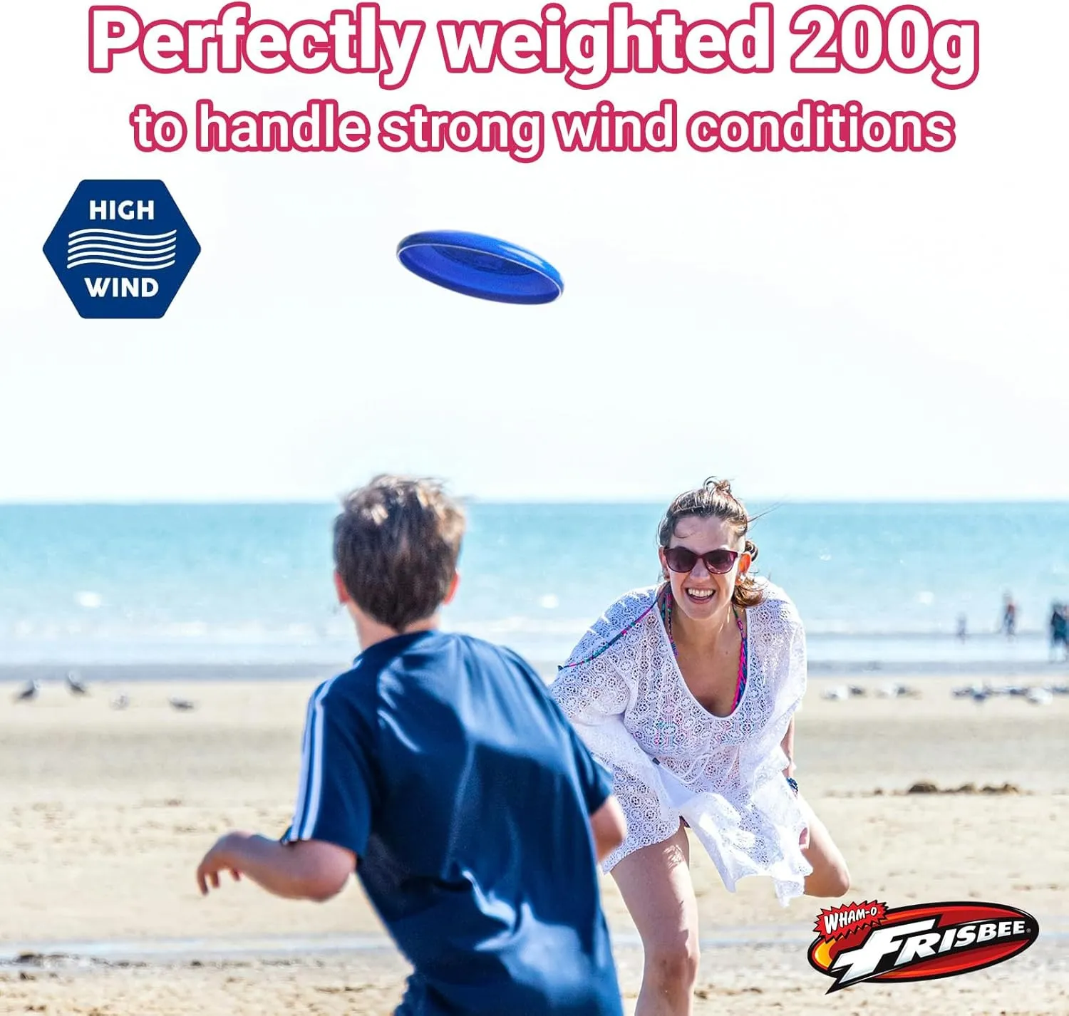 Wham-O Frisbee Heavyweight, 200g,11" Flying Disc for Adults, Durable, Stable Flying, Perfect for Long Distance and Strong Winds Outdoor Activities, Beach Sports, Exceries and Family Fun