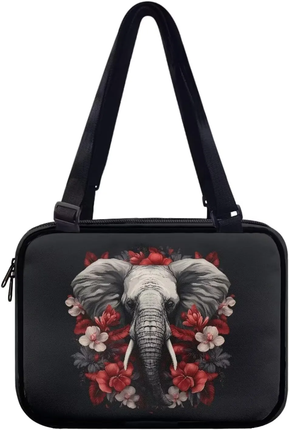 Wild Elephant Bible Cover Bible Tote Bag for Women Organizer Bible Carrying Book Case Book Cover Church Bag with Handle and Shoulder Straps Bible Study Supplies