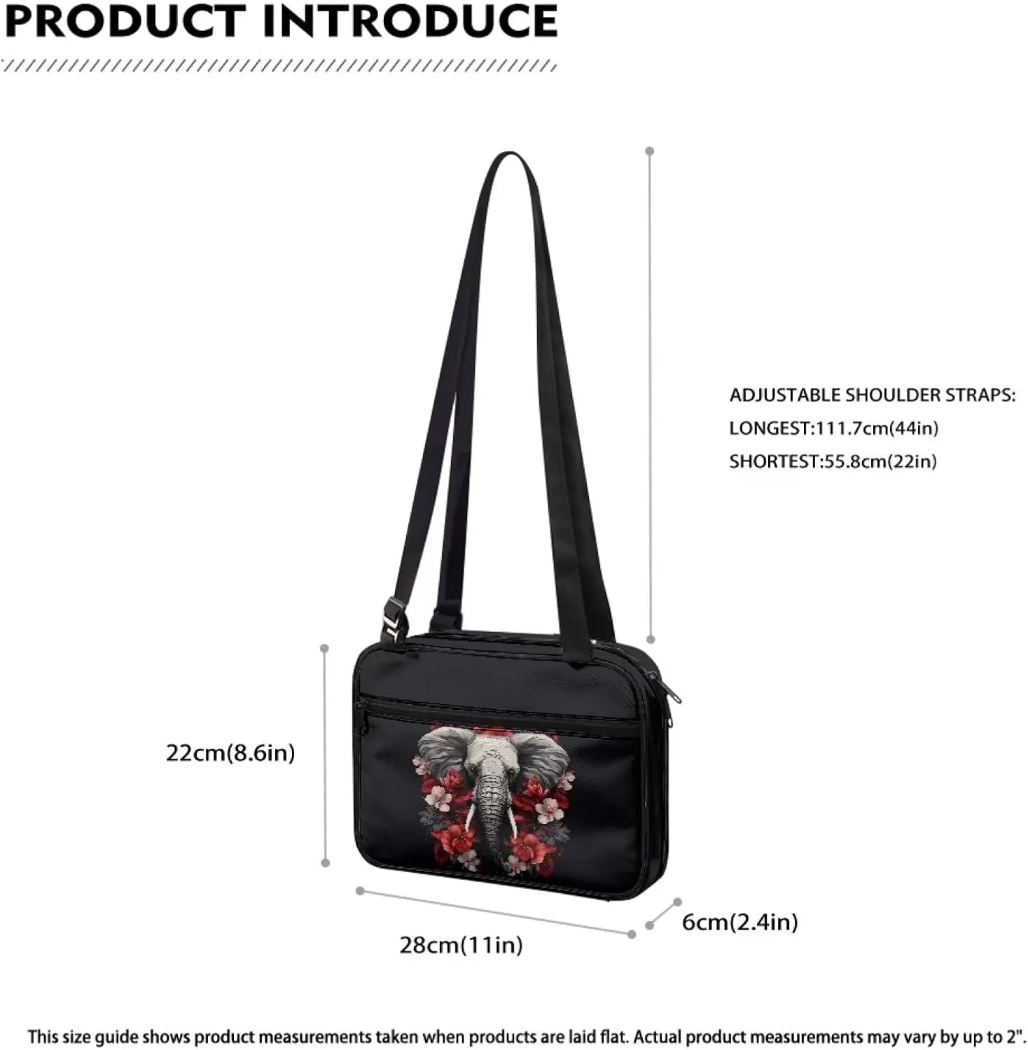 Wild Elephant Bible Cover Bible Tote Bag for Women Organizer Bible Carrying Book Case Book Cover Church Bag with Handle and Shoulder Straps Bible Study Supplies