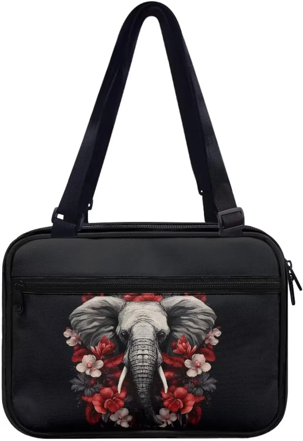 Wild Elephant Bible Cover Bible Tote Bag for Women Organizer Bible Carrying Book Case Book Cover Church Bag with Handle and Shoulder Straps Bible Study Supplies