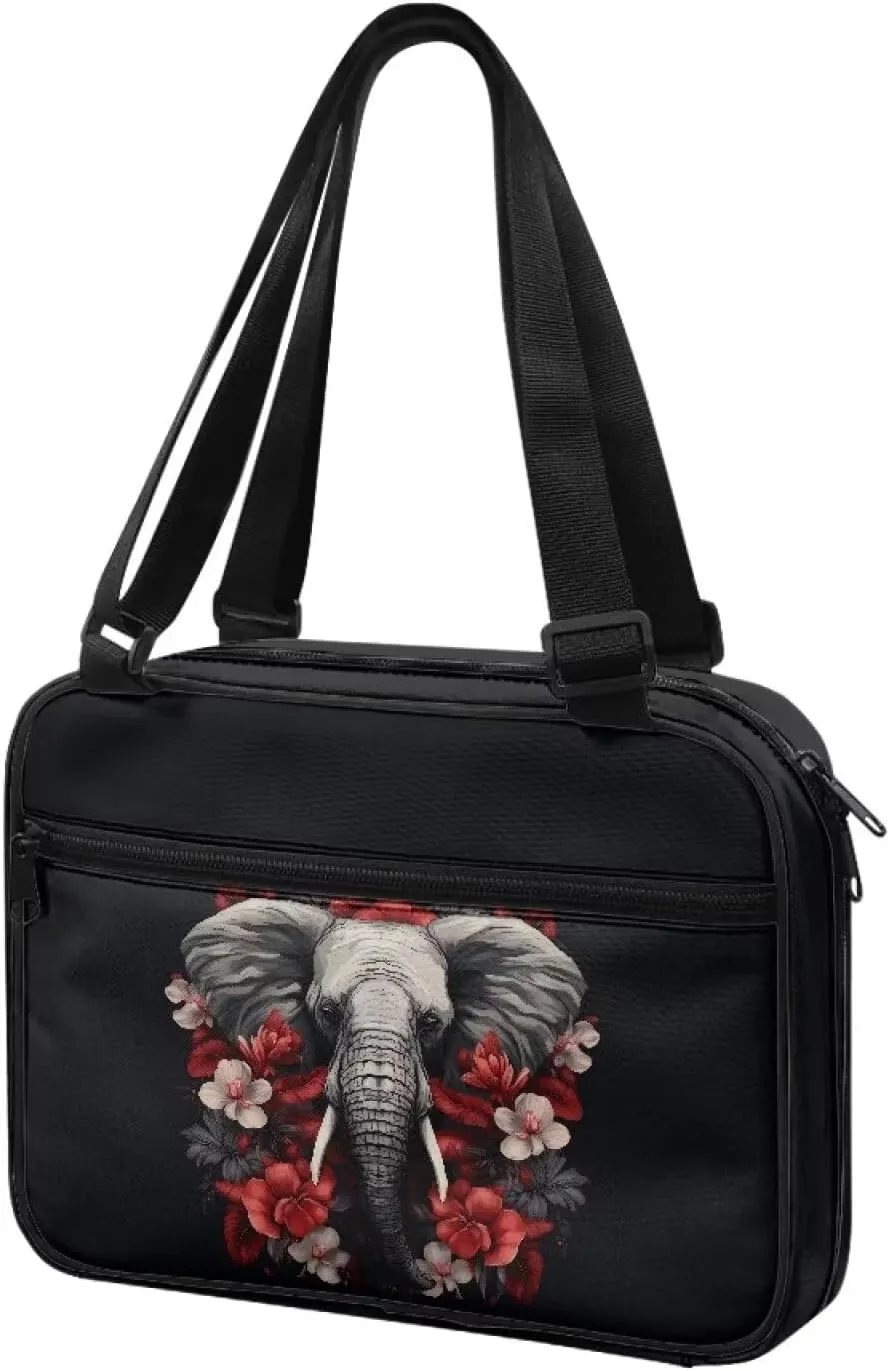 Wild Elephant Bible Cover Bible Tote Bag for Women Organizer Bible Carrying Book Case Book Cover Church Bag with Handle and Shoulder Straps Bible Study Supplies