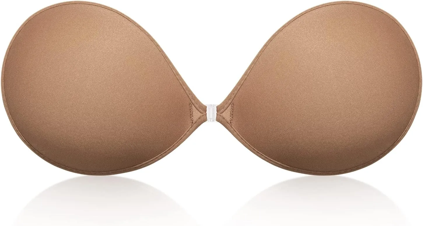 Wingslove Adhesive Bra Reusable Strapless Self Silicone Push-up Invisible Sticky Bras for Backless Dress