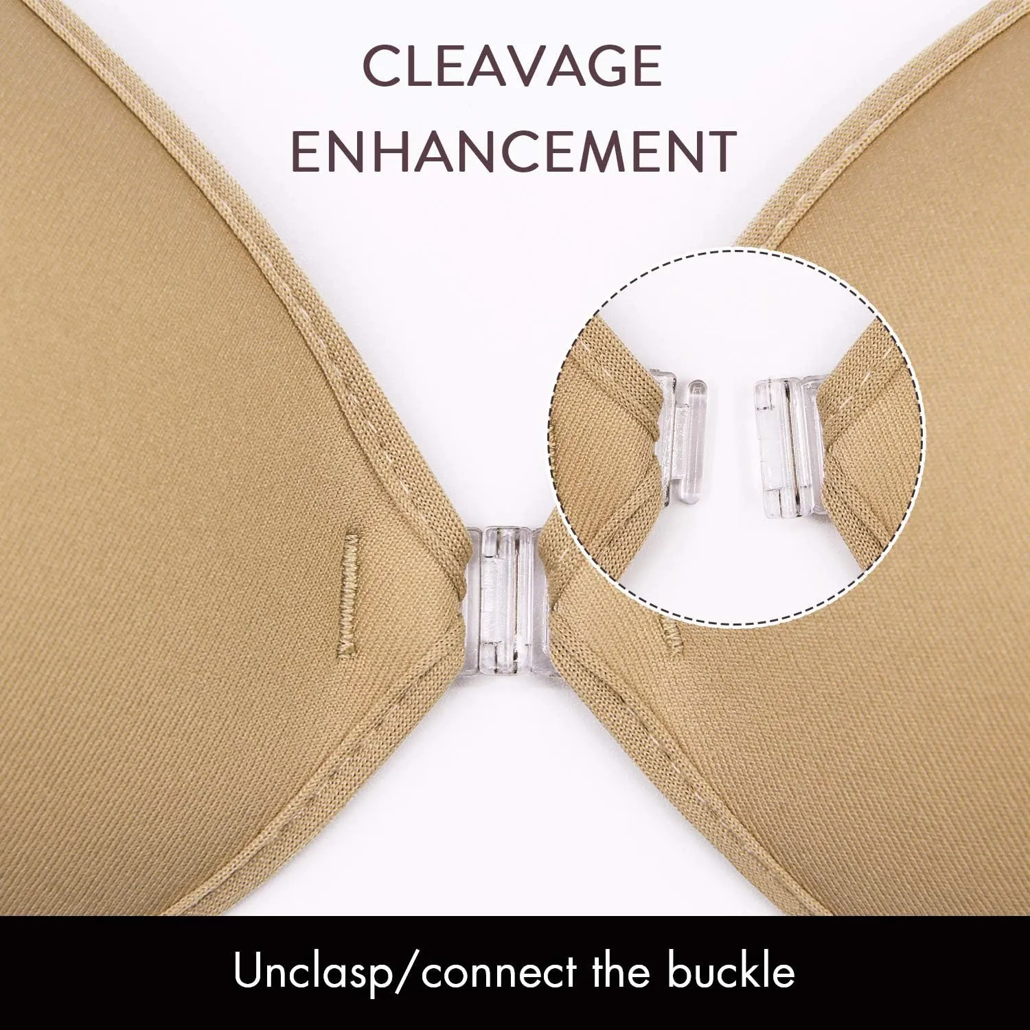 Wingslove Adhesive Bra Reusable Strapless Self Silicone Push-up Invisible Sticky Bras for Backless Dress