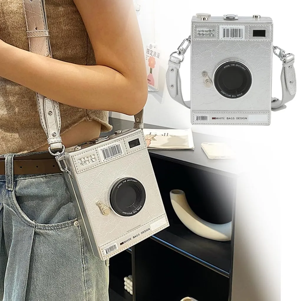 Women Bag Camera Shape Crossbody Bag PU Leather Shoulder Bag Shopping Bag Retro Messengers Bag for Everyday