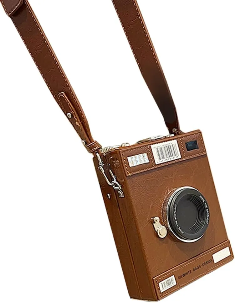 Women Bag Camera Shape Crossbody Bag PU Leather Shoulder Bag Shopping Bag Retro Messengers Bag for Everyday