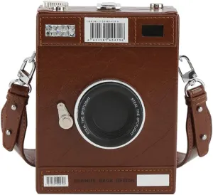 Women Bag Camera Shape Crossbody Bag PU Leather Shoulder Bag Shopping Bag Retro Messengers Bag for Everyday