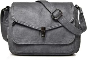 Women Crossbody Bag Purse Muti Zip Pocket Leather Fashion Shoulder Bags