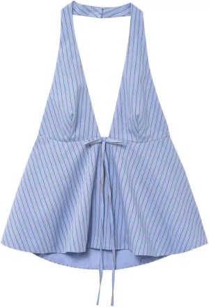 Women's Bow Decoration Hanging Neck Collar Backless Suspender Strap Vest Top Summer Casual Sexy Streetwear