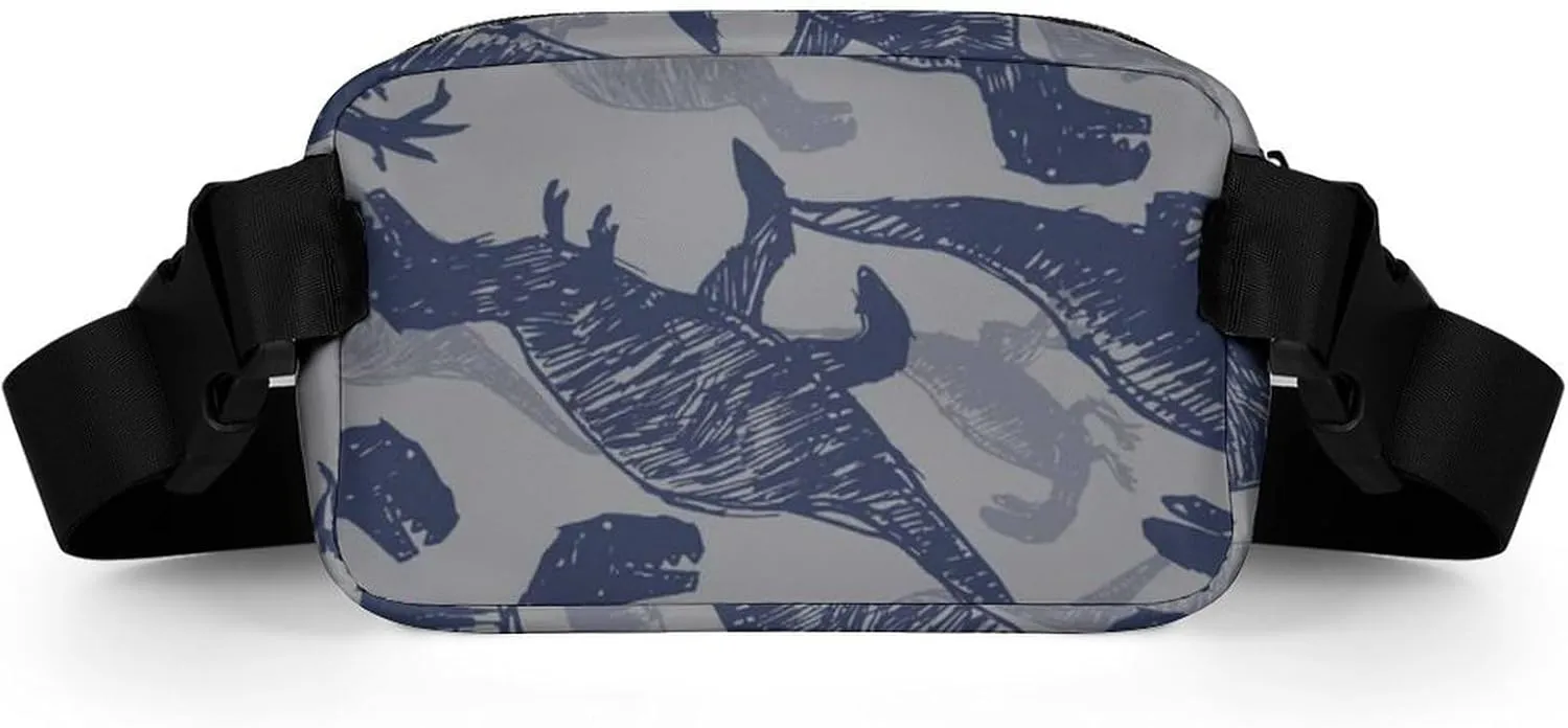 Womens Fanny Pack Waterproof Belt Bag Compatible with Grey Dinosaur for Sports & Outdoor