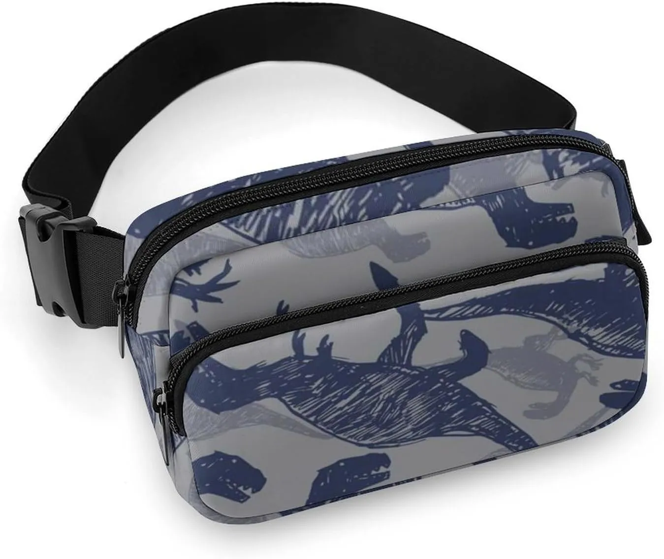 Womens Fanny Pack Waterproof Belt Bag Compatible with Grey Dinosaur for Sports & Outdoor