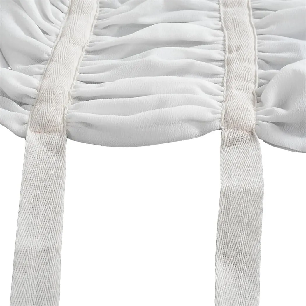 Women's Patchwork Tie-Up Halter Backless Vest Ruffled Trim Sleeveless Summer Casual Beach Cover-Up