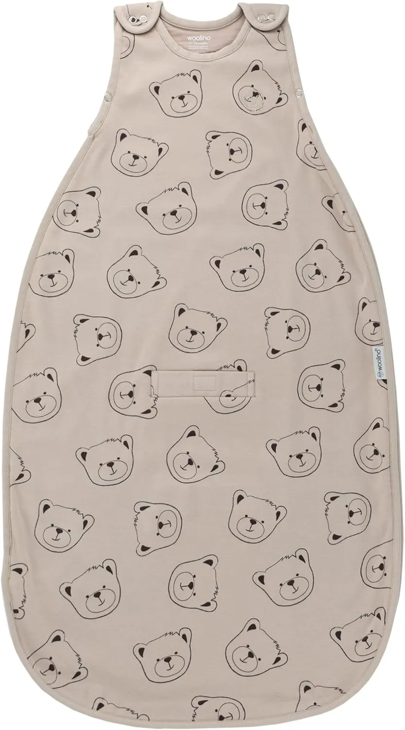 Woolino Toddler Sleeping Bag, 4 Season, Merino Wool and Organic Cotton Baby Wearable Blanket, 2-4 Years