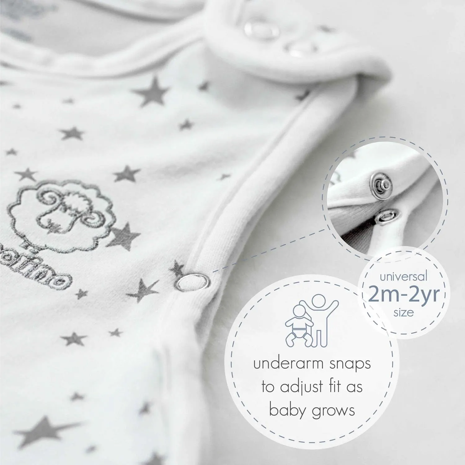 Woolino Toddler Sleeping Bag, 4 Season, Merino Wool and Organic Cotton Baby Wearable Blanket, 2-4 Years