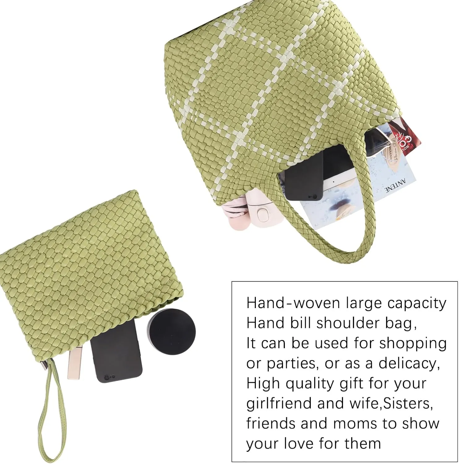 Woven Bag for Women Vegan Leather Tote Bag Large Summer Beach Travel Handbag and Clutch Retro Handmade Shoulder Bag