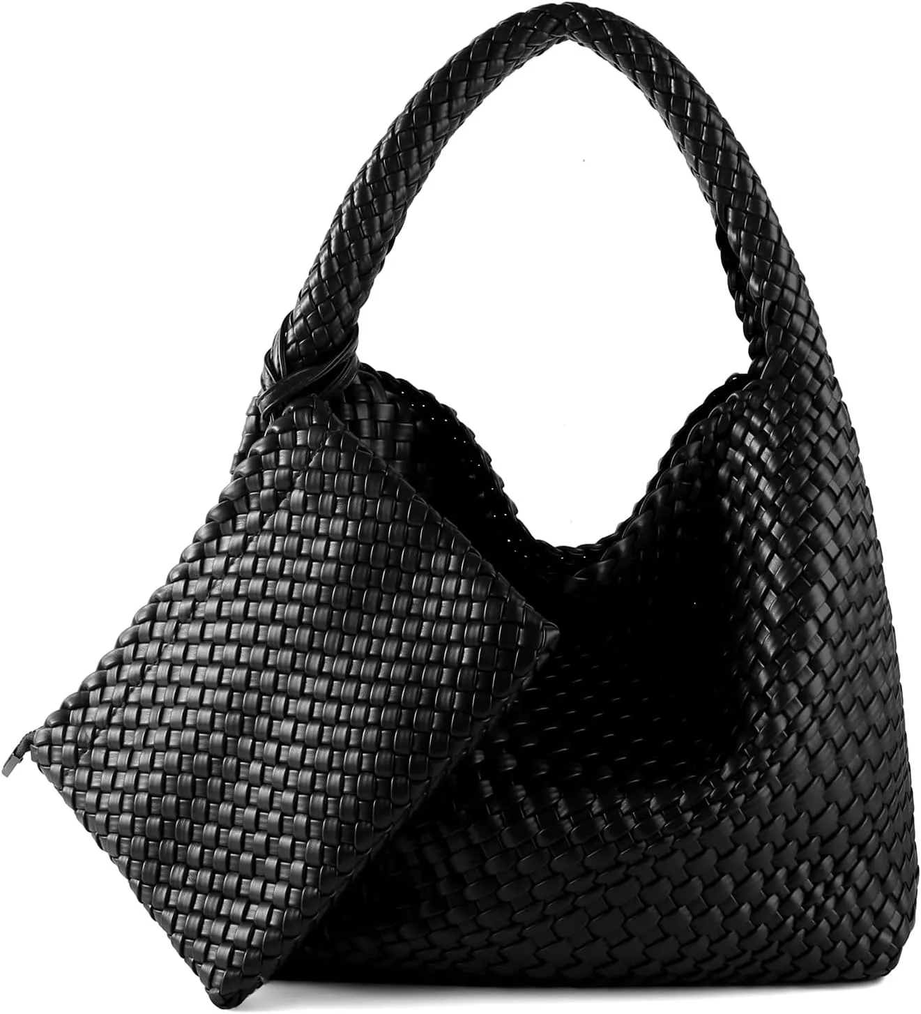 Woven Bag for Women Vegan Leather Tote Bag Large Summer Beach Travel Handbag and Purse Retro Handwoven Shoulder Bag