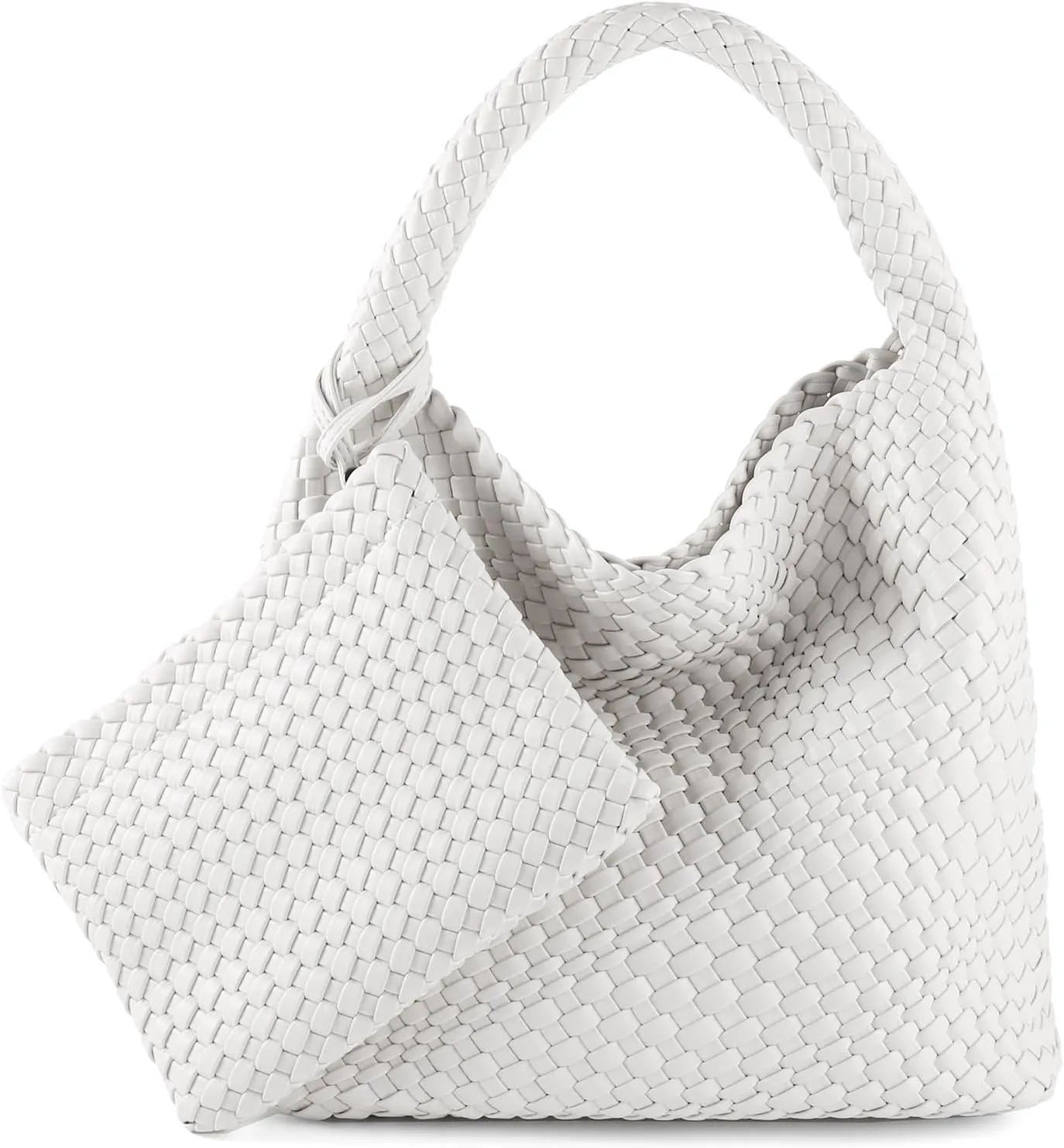 Woven Bag for Women Vegan Leather Tote Bag Large Summer Beach Travel Handbag and Purse Retro Handwoven Shoulder Bag