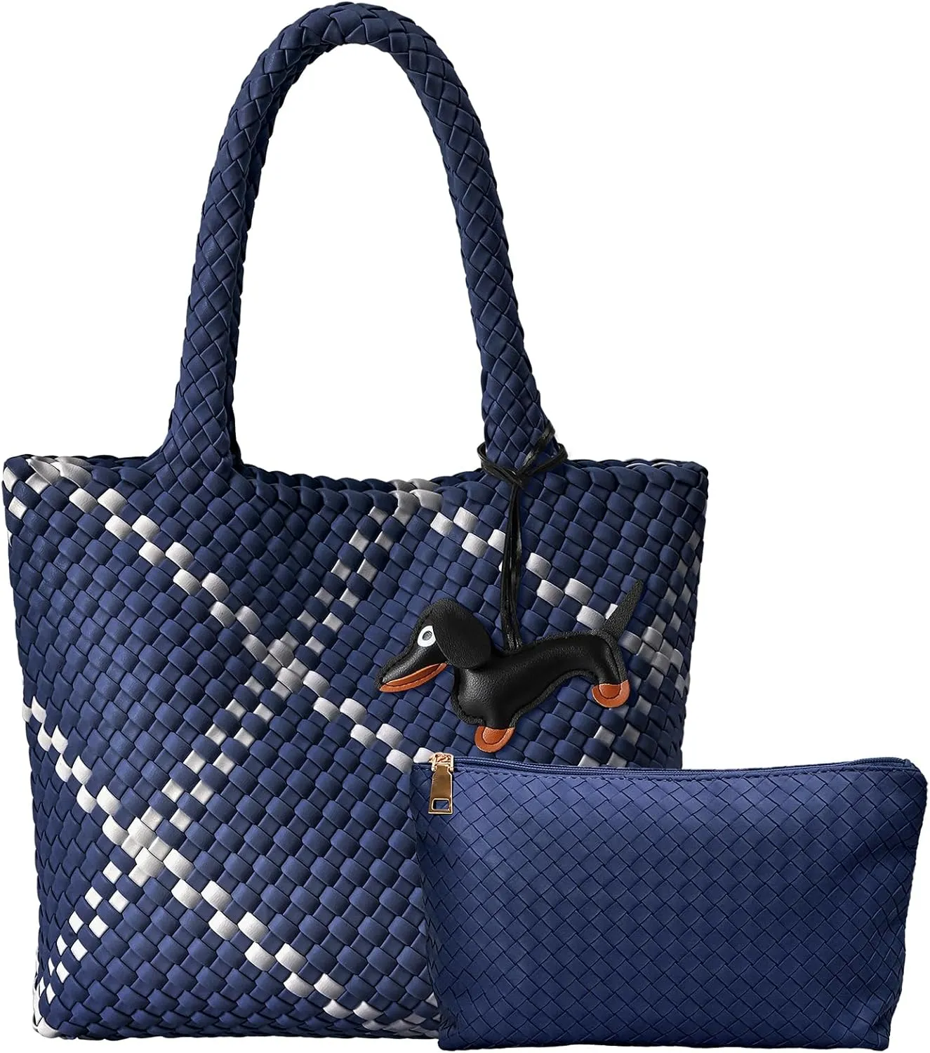 Woven Bag Shopper Bag Travel Handbags with Small Purses Women Tote Bag Large Capacity Shoulder Bags