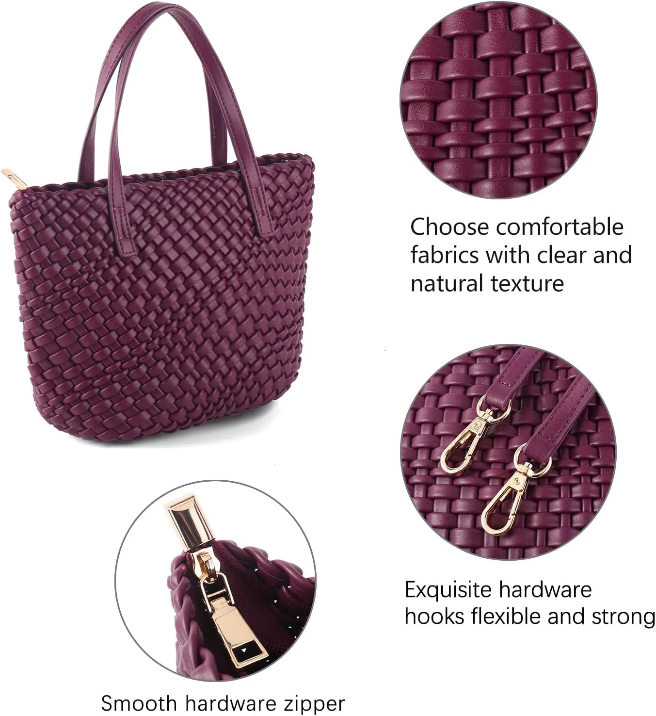 Woven Bags for Women Tote Hobo Shoulder Crossbody Bags PU Leather Handwoven Purse Summer Beach Travel Handbag