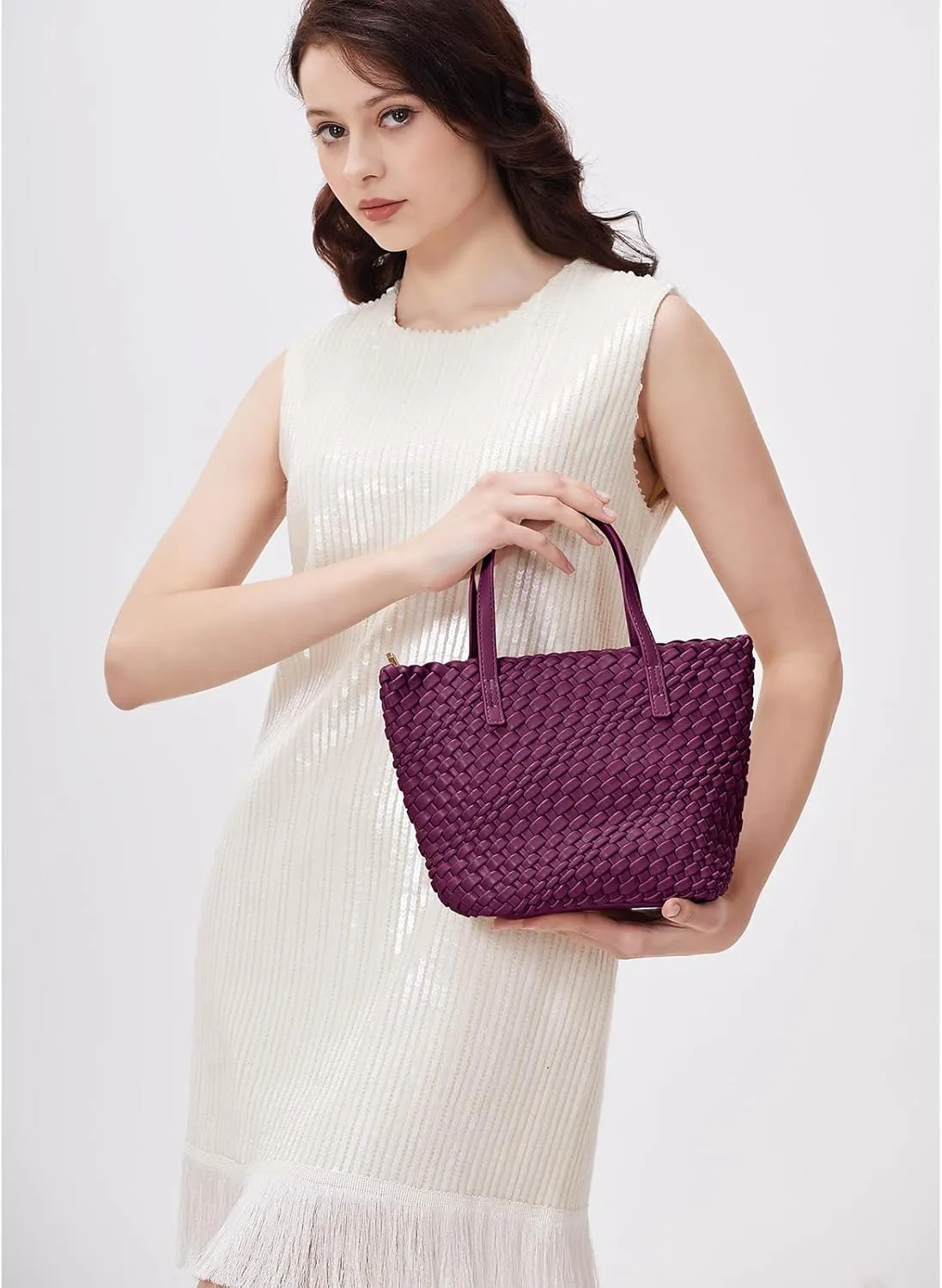 Woven Bags for Women Tote Hobo Shoulder Crossbody Bags PU Leather Handwoven Purse Summer Beach Travel Handbag