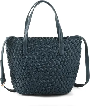 Woven Bags for Women Tote Hobo Shoulder Crossbody Bags PU Leather Handwoven Purse Summer Beach Travel Handbag