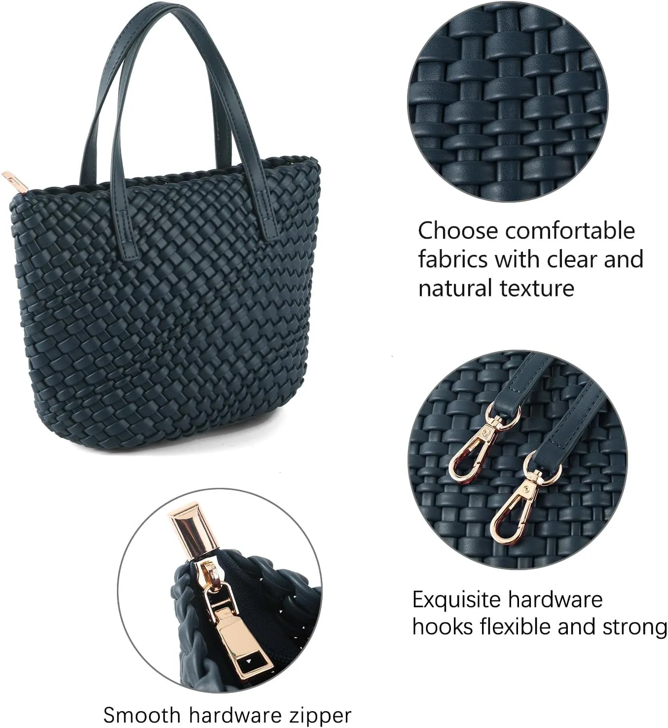 Woven Bags for Women Tote Hobo Shoulder Crossbody Bags PU Leather Handwoven Purse Summer Beach Travel Handbag