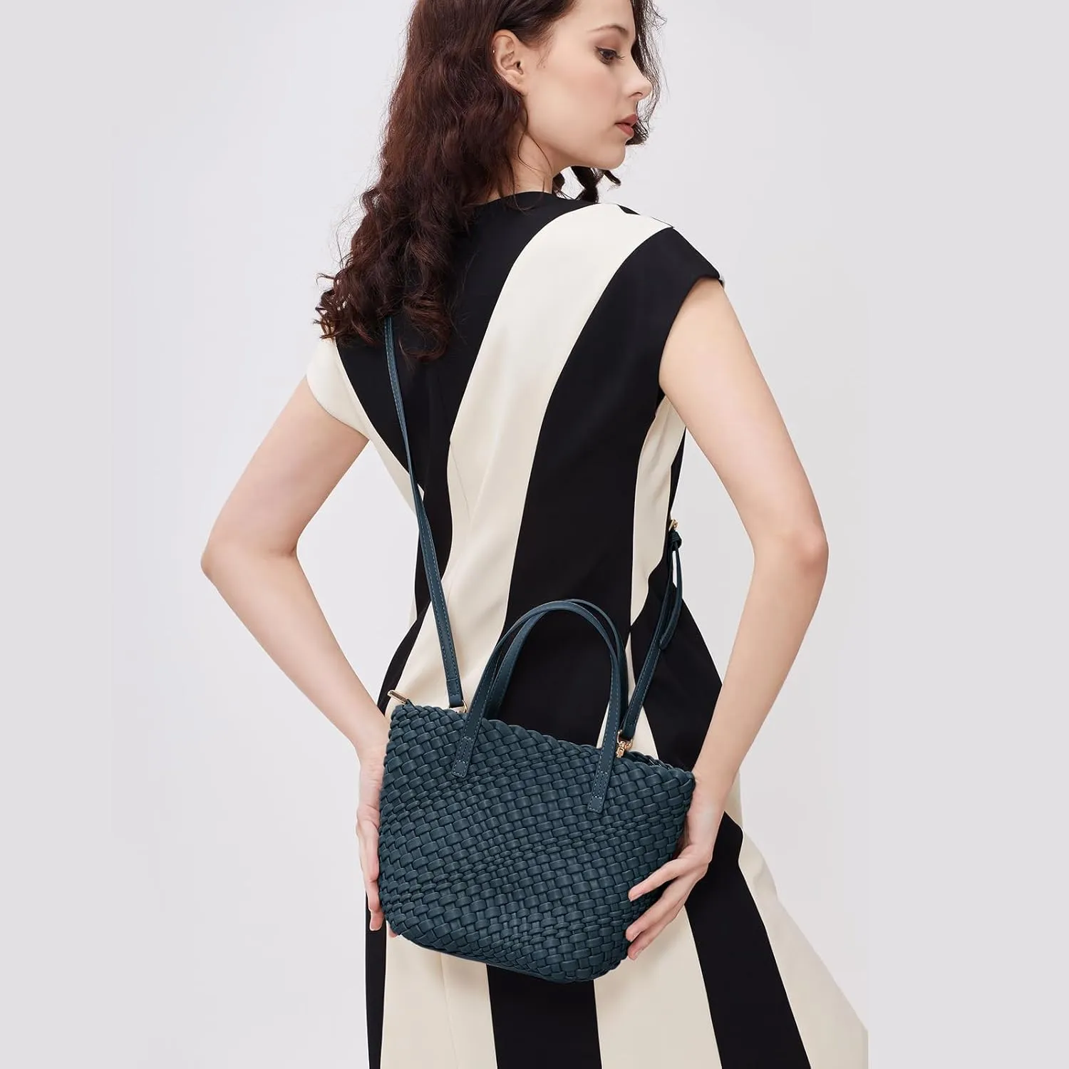 Woven Bags for Women Tote Hobo Shoulder Crossbody Bags PU Leather Handwoven Purse Summer Beach Travel Handbag