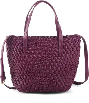 Woven Bags for Women Tote Hobo Shoulder Crossbody Bags PU Leather Handwoven Purse Summer Beach Travel Handbag