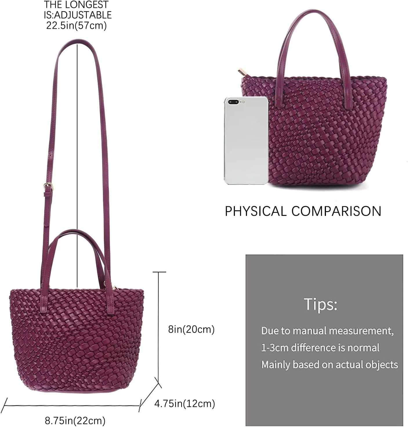 Woven Bags for Women Tote Hobo Shoulder Crossbody Bags PU Leather Handwoven Purse Summer Beach Travel Handbag